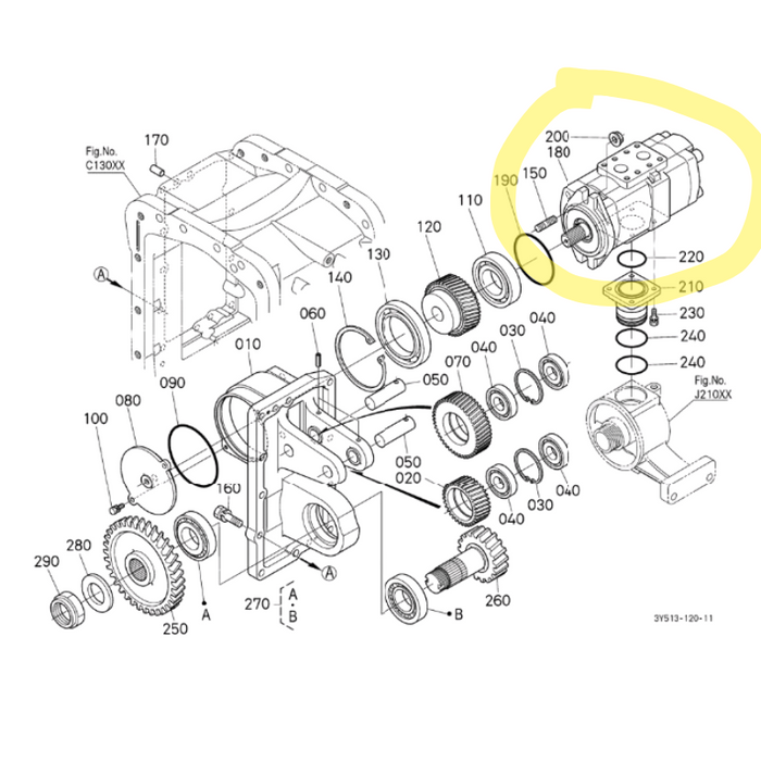 Kubota 3Y505-82220 - Hydraulic Pump