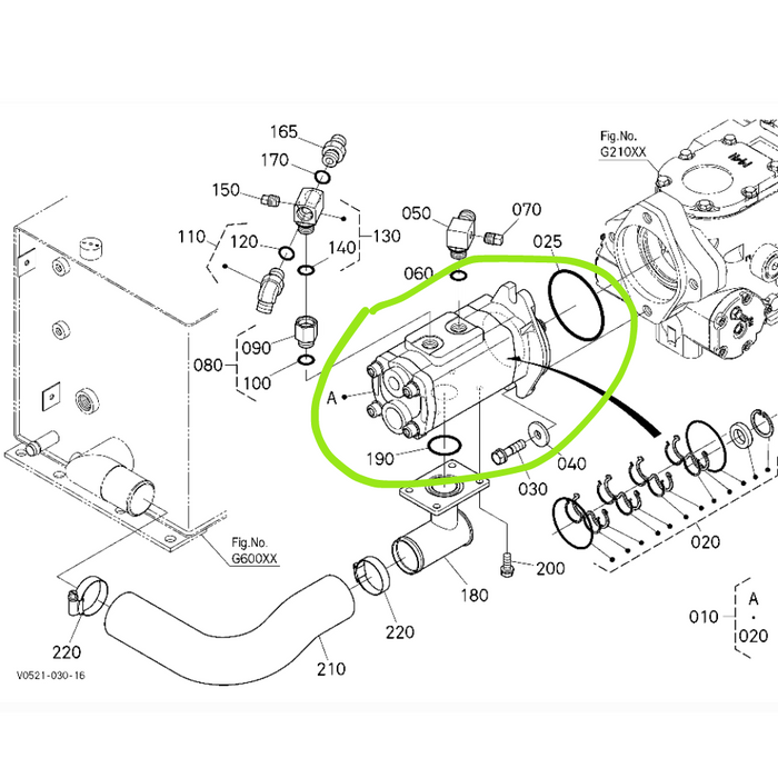 Aztec Replacement for Kubota V0521-62110 - Standard-Flow Hydraulic Pump for SVL75-2 & SVL75-2C Track Loaders