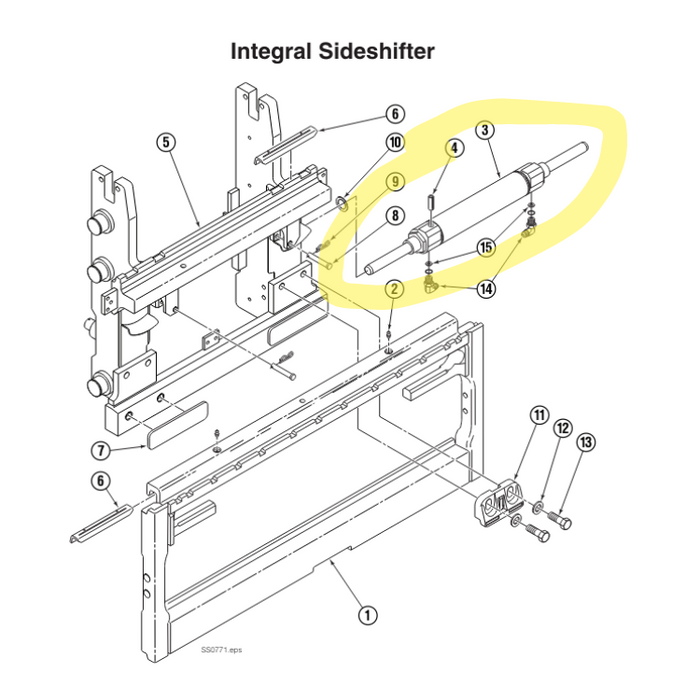 Cascade 6020048 - Sideshift Cylinder for 55C Sideshifter & 55K Fork Positioner