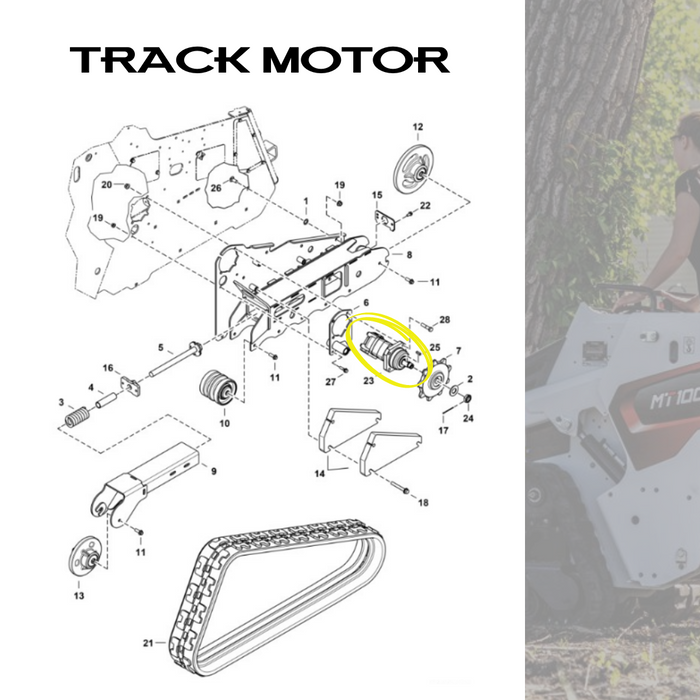 Bobcat 6686261 - Hydraulic Track Motor for MT52, MT55, 463, MT85, MT100