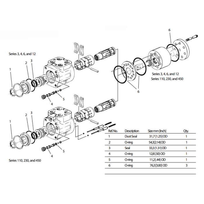 New Holland SBA334293084 - Kit - Seal Kit - Motor - Steering Orbitrol