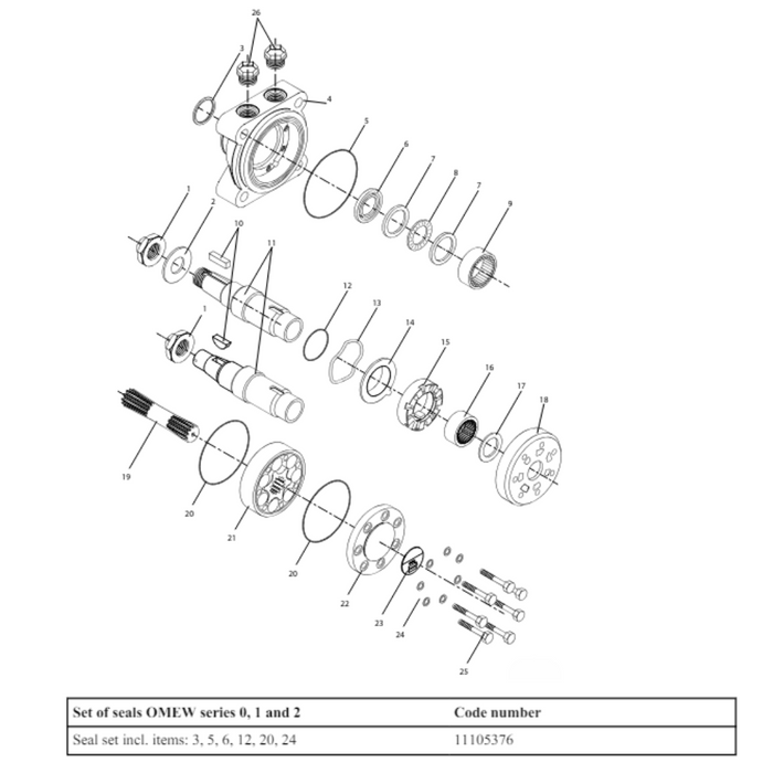 Seal Kit for Danfoss 11108101 Motor