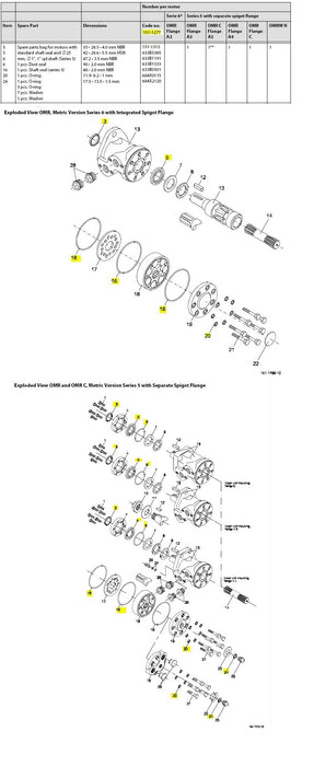 Seal Kit for Danfoss 151-1238 Motor