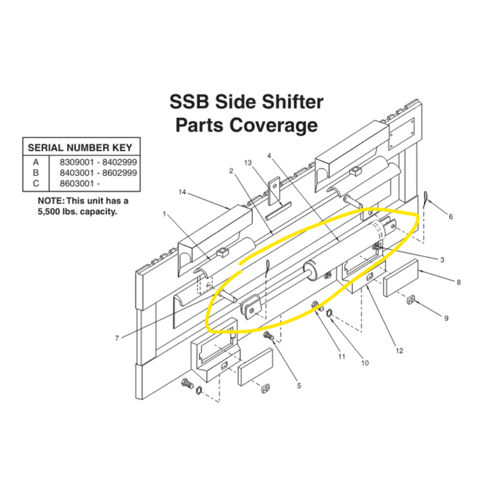 Komatsu Y438103 - Hydraulic Cylinder - Sideshift