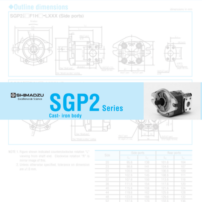 Shimadzu SGP2 - Hydraulic Pump Seal Kit - For Shimadzu pumps that start with 'SGP2'