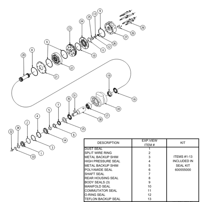 Seal Kit for White (Danfoss) 600375A7515CLAAB - Hydraulic Motor