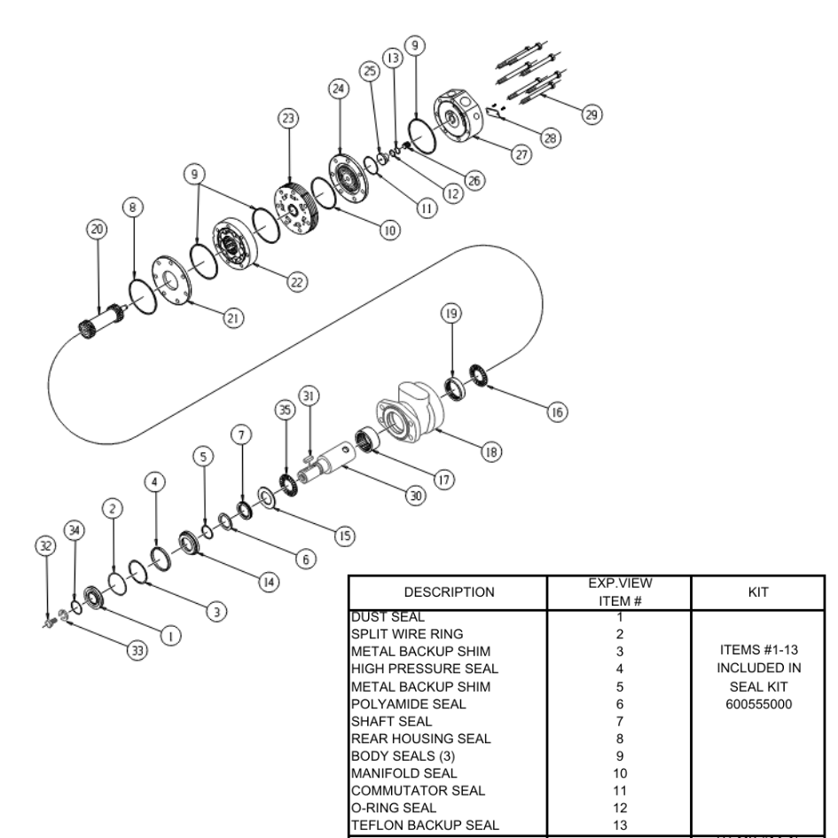 Seal Kit for White (Danfoss) 600750A4107AAAAAS - Hydraulic Motor ...