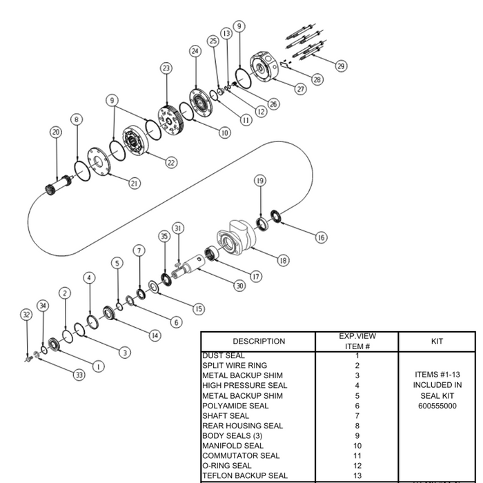 White Hydraulics 600555000 - Seal Kit for DR (600 & 620) Series Hydraulic Motors