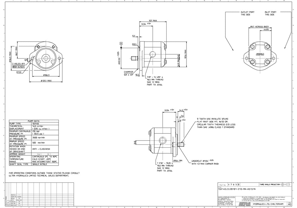 Barnes 1800074 - Hydraulic Pump